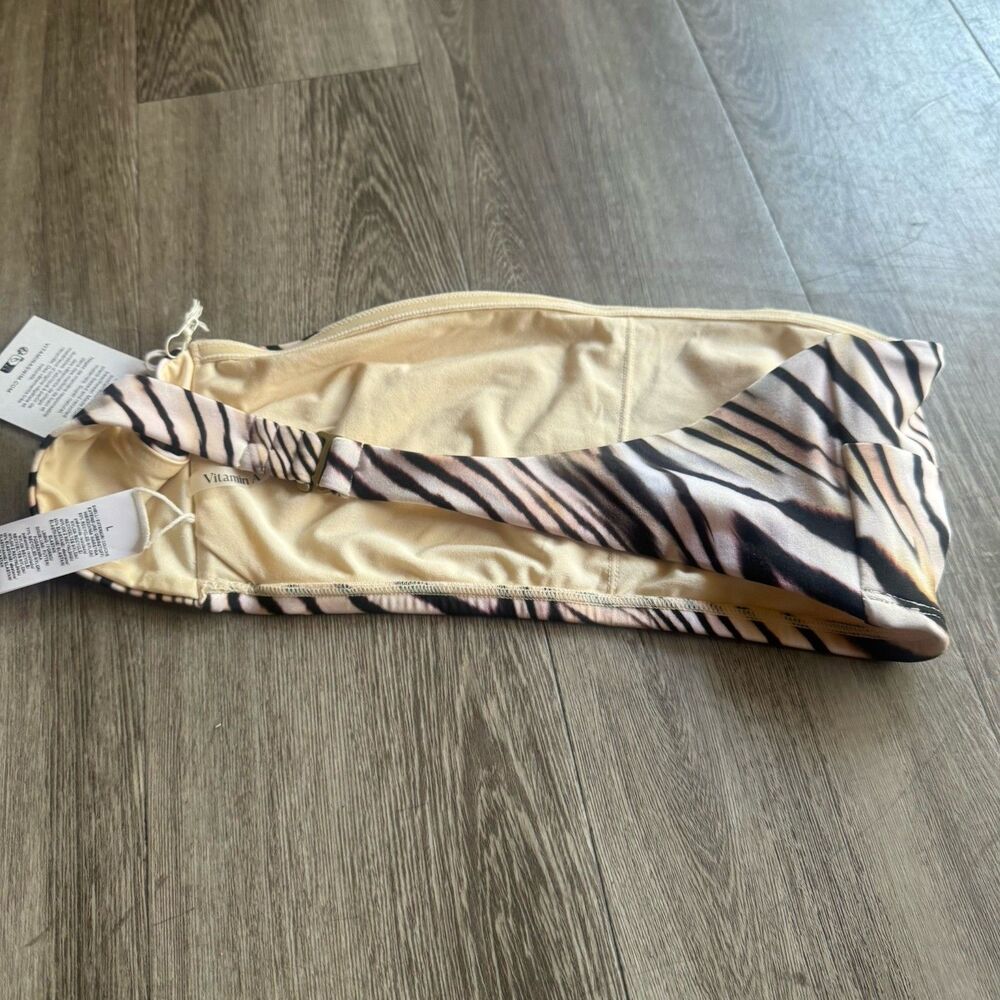 NWT Vitamin A Sz L Nala Bandeau Top Coast Animal Colorblock EcoLux Mob Wife Chic - Picture 10 of 13